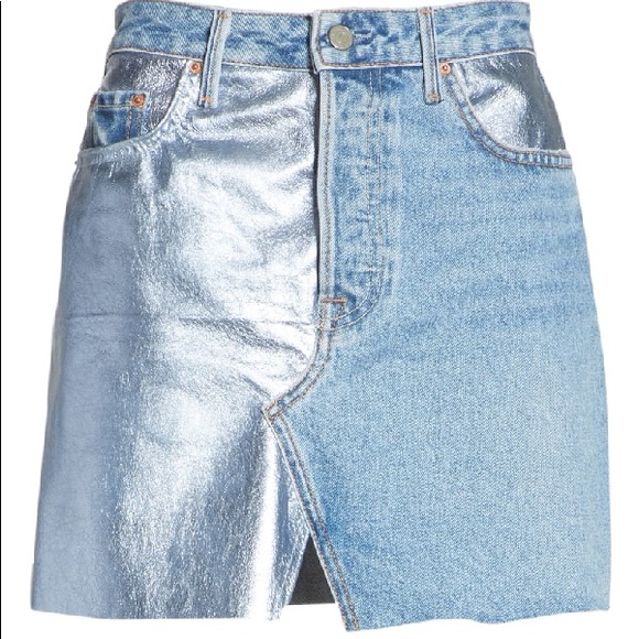 NWT GRLFRND Milla Metallic Leather Panel S… - Picture 10 of 14